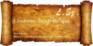 Lindtner Szofrónia névjegykártya